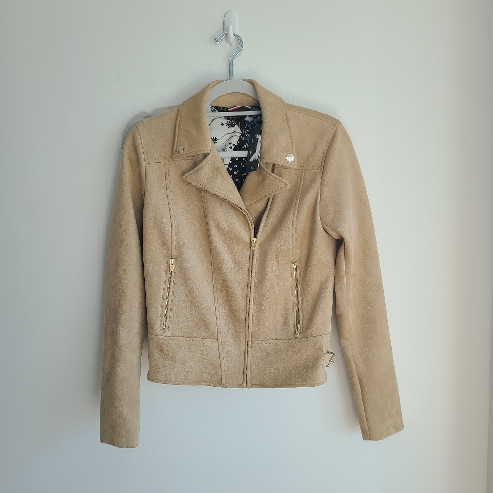 NWT Tommy Hilfiger suede moto jacket